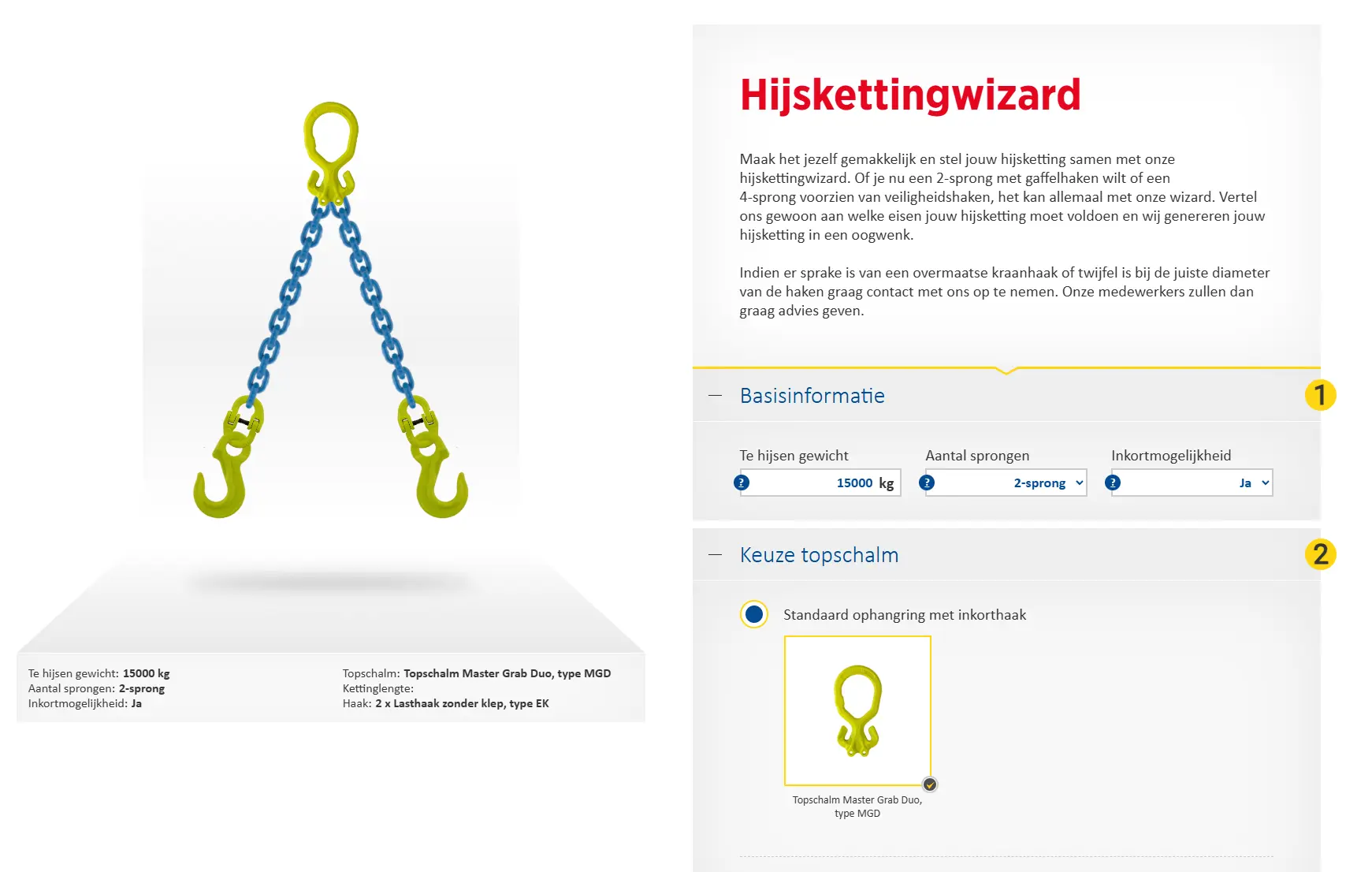 SKP Hijskettingwizard, front-end development bij Analyz-it