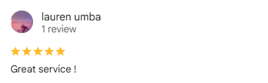 Google review van Lauren Umba: Great service !
