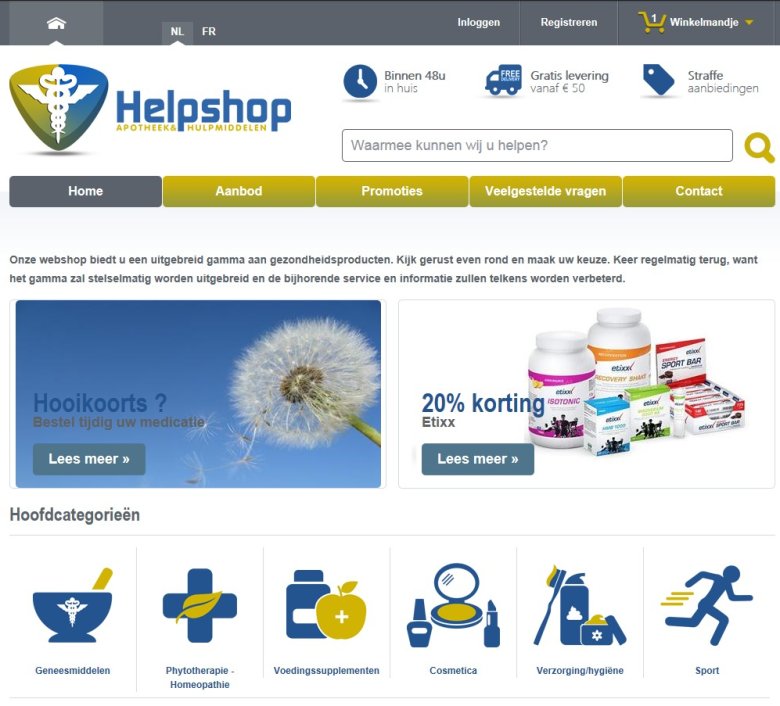 Webshop voor apotheek en hulpmiddelen