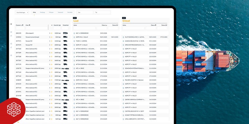 Logistieke software voor real-time monitoring van de vloot
