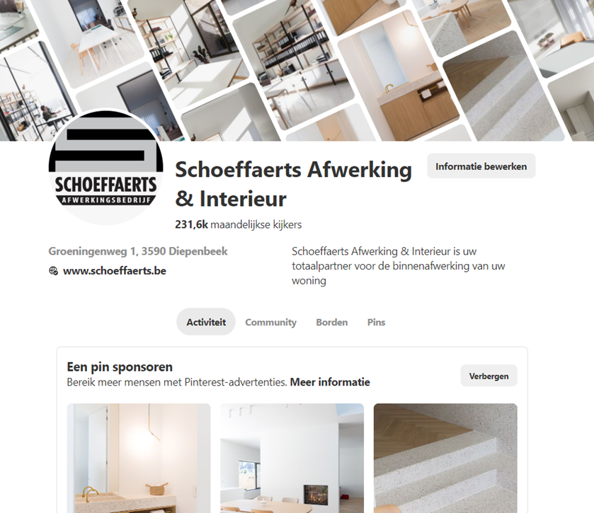 online marketing voor Schoeffaerts afwerking en interieur